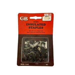 Vintage NOS brown insulated staples NIP